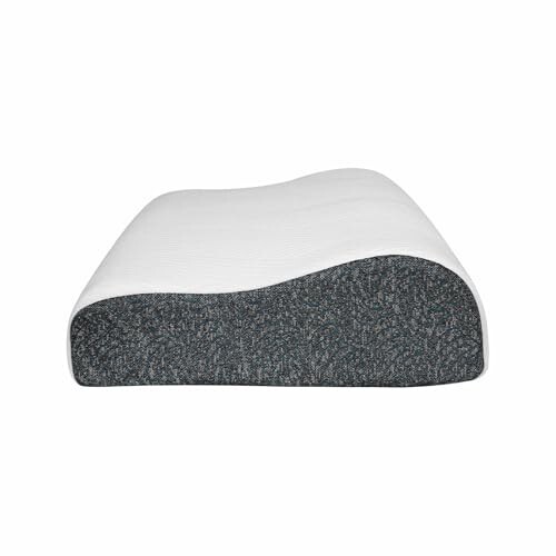 KITCHIVO™ Memory Foam Pillow, Contour Cervical Orthopedic Memory Foam Pillows Supports Neck Pain and Shoulder Pain for Sleepin Cervical Pillow Neck Support Pillow for Side Back (White & Green)