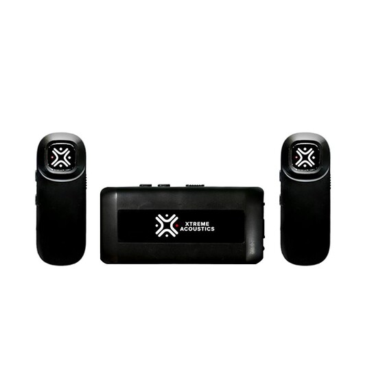 Xtreme Acoustics XAWL603 Wireless UHF Dual Channel Lavalier Microphone with 3.5mm Camera and Mobile Cable for Singing, Audio Video Recording, YouTube