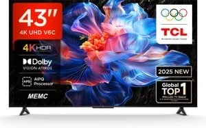 TCL 108 cm (43 inch) Ultra HD (4K) LED Smart Google TV with MEMC | Dolby Vision-Atmos | 