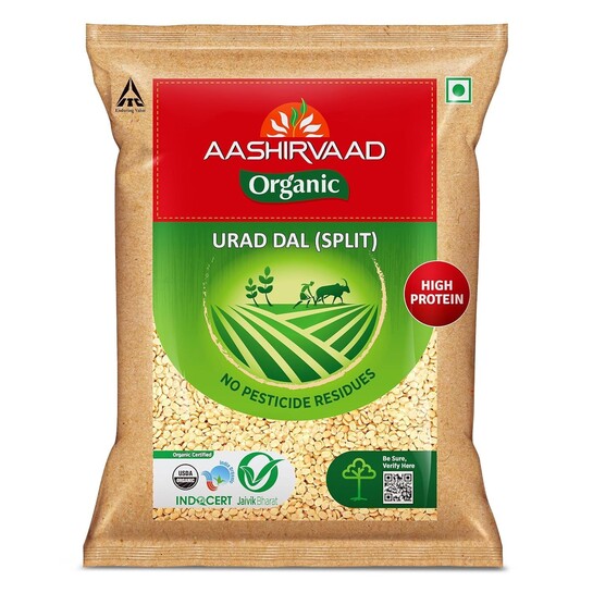 (Amazon Now) Aashirvaad Organic Urad Dal (Split), 1 Kg