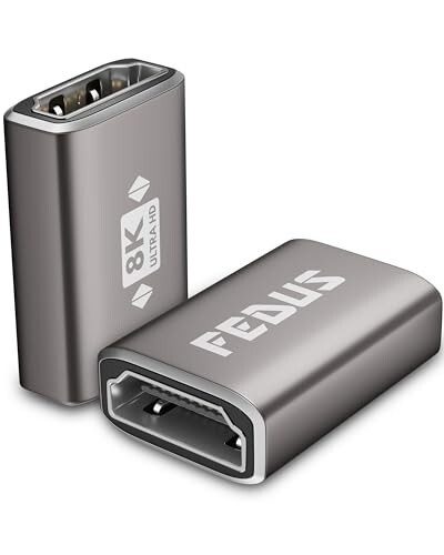 FEDUS Eikon 8K HDMI Coupler Female to Female Adapter Jointer, HDMI Cable 2.1 Extender Connector (8K@60Hz, 4K@120Hz) Aluminum Body for PS5, Xbox, PC, TV Stick, Roku, Monitor - High-Speed 48Gbps