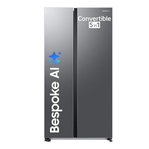 Samsung 653 L, 3 Star, Frost Free, Double Door, AI Enabled Smart Refrigerator  (Silver, Refined Inox)