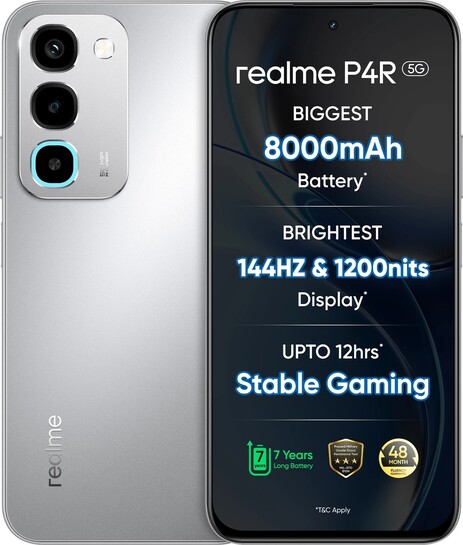 Realme P4R 5G (Silver Glare, 128 GB) 