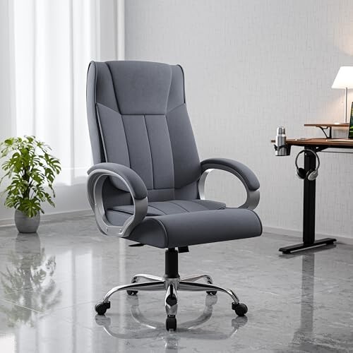 Green Soul Kiev Orthopedic Boss Chair with 3 Year Warranty | Breathable Fabric Office Chair | Ergonomic Executive Chair with Spacious Cushioned Seat - Grey