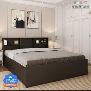 Flipkart Perfect Homes Opus Engineered Wood Queen Box Bed (Finish Color - AW Flowery Wenge)