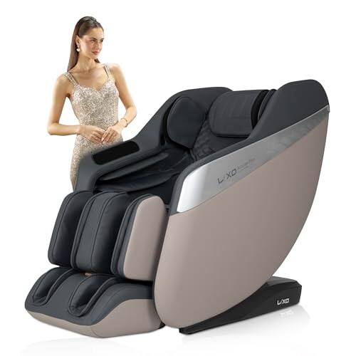 Lixo LI5222 Full Body Massage Chair | 4D Mechanism | SL-Track | 20 Auto Programs | Three Zero Gravity | Ambient LED Lighting  - Grey & Black