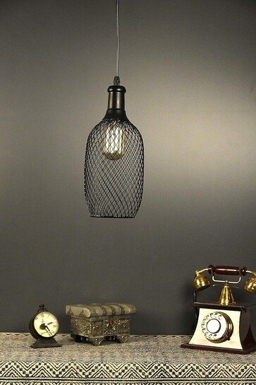 Tu Casa HG-15 Bottle Shape Metal mesh pendent Light Iron Holder Type e-27 Size 11x5x29