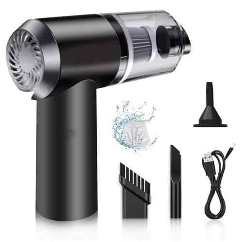 2 in 1 Portable Mini Car Vacuum Cleaner with Blower Rechargeable Wireless