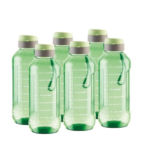ATTRO Ultra Pro Motivational 1.5-Liter BPA-Free Water Bottle Mint Green-Set Of 6