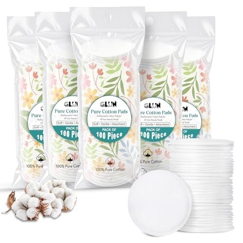 GLUN 500 Piece Makeup Remover Puff