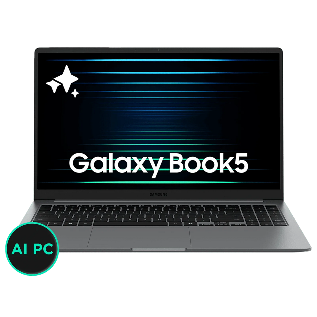 SAMSUNG Galaxy Book5 Intel Core Ultra 5 Thin & Light Laptop (16GB, 512GB SSD, Windows 11 Home, 15.6 inch Full HD IPS Display, MS Office Home 2024, Gray, 1.55 KG)