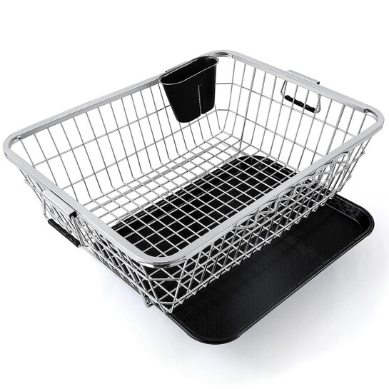 E-COSMOS® Stainless Steel Basket for Utensils Dish Drainer Kitchen Organizer 