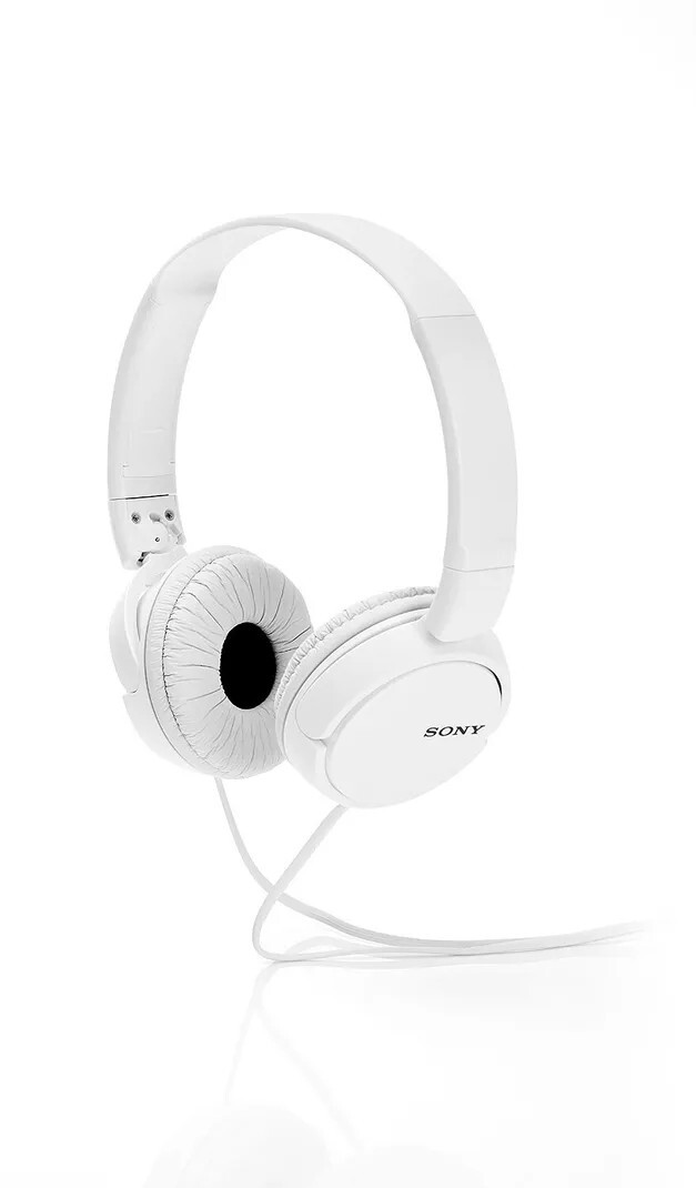 Sony ZX110A Wired without Mic Headset (White, On the Ear)