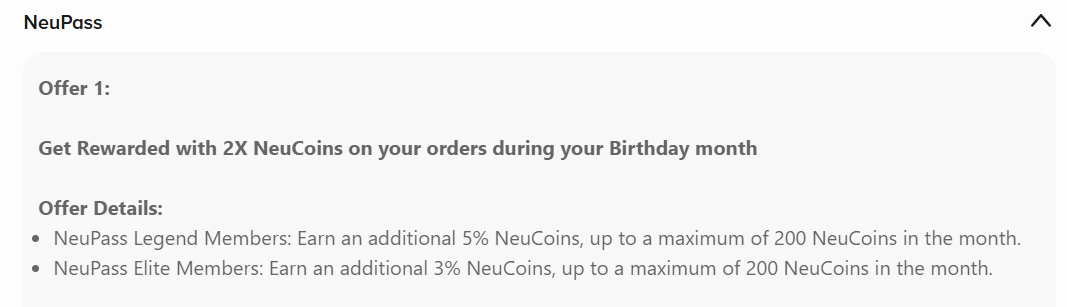 Tata HDFC Neu Infinity Credit Card Birthday Month Offer