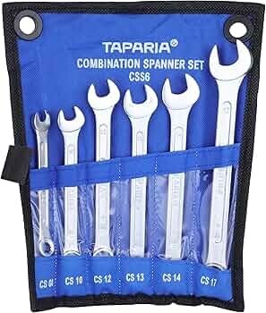 Taparia CSS6 Steel 8 to 17 Combination Spanner Set (Silver, Pack of 6)