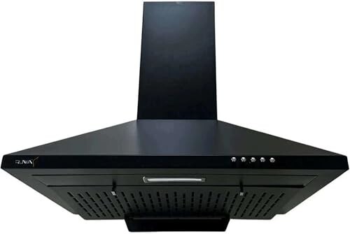 RUWA GARNET 60 cm Filterless Wall Mounted Kitchen Chimney Black