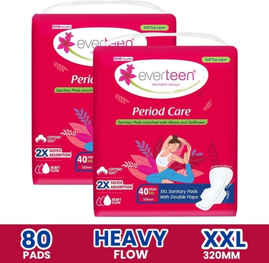 Period Care XXL Soft with Neem-Safflower - (40 Pads Each) Sanitary Pad 