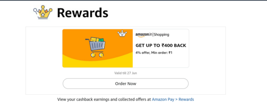 4% on Amazon shopping using any prepaid method