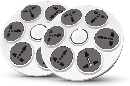Wipro North West UFO 6+1 Flex Box with 6 Universal Socket & Single Switch | 2 meter  Pack of 2