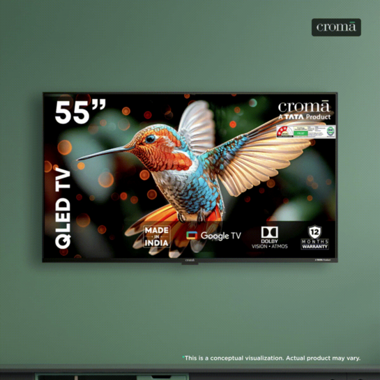 Croma 140 cm (55 inch) Ultra HD QLED Google TV 5.0 with Dolby Vision Atmos