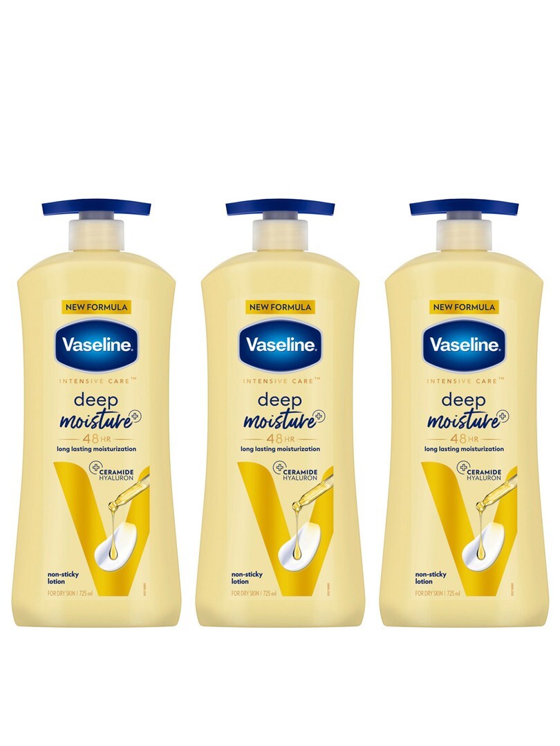 Buy Vaseline Set Of 3 Deep Moisture Body Lotion With Ceramide Hyaluron 725 Ml Each - Body Cream And Lotion for Unisex 38732357 | Myntra
