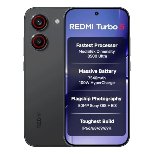 upcoming Prime day sale  REDMI Turbo 5 (8GB + 256GB) Asphalt Black | 