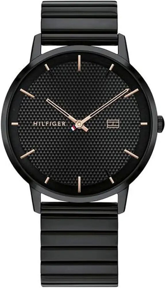 Tommy Hilfiger Mens 40.5 James Black Dial Zinc Alloy Watch -