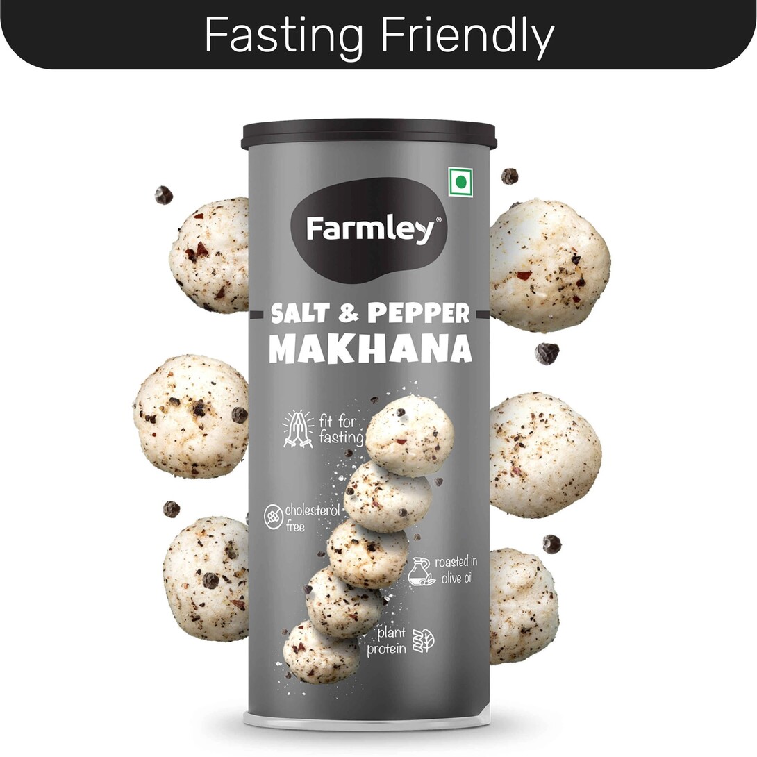 Zepto -  Farmley Black Pepper Makhana Roasted In Olive Oil Healthy Snacks