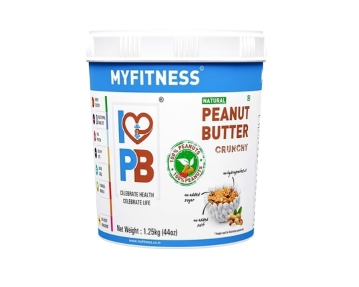 MyFitness Peanut Butter - 1250 gms Natural Crunchy Peanut Butter 