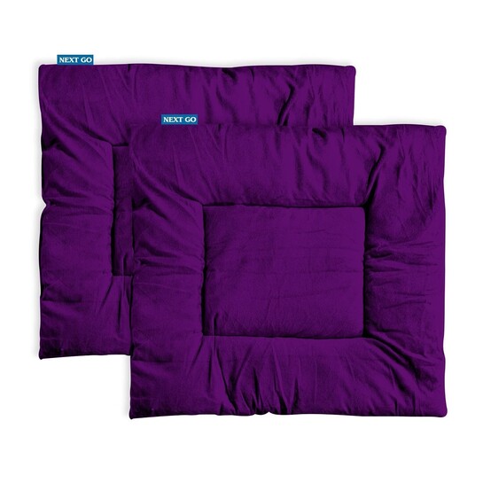 NEXTGO Velvet Puja Aasan Floor Mat 2x2 Feet | Microfiber | Meditation Yoga | Pack of 2 | Purple