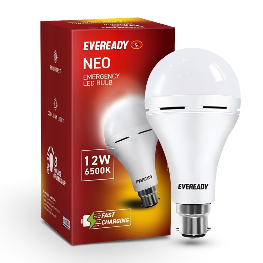 Eveready 12W Emergency Inverter LED Bulb, Cool Day Light (6500K) @163
