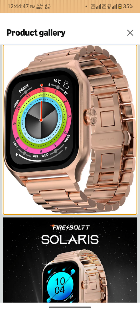 Fire-Boltt Solaris 1.78” AMOLED Always-on Display (Pink)