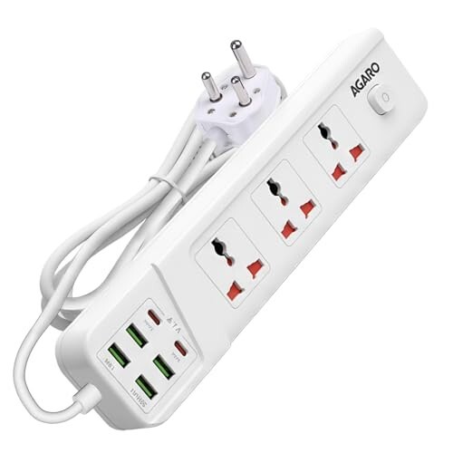 AGARO Regal Extension Board, Power Strip, 3 Universal Sockets