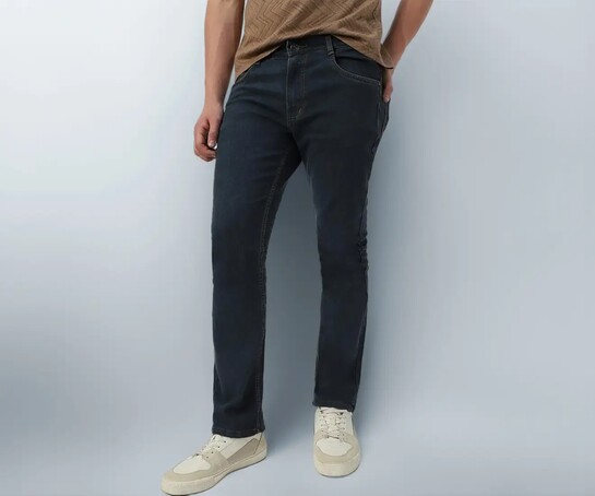 Neostreak Men's Grey Washed Bootcut Jeans Stretchable (neobootep-mgrey-40)