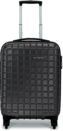 METRONAUT Small Cabin Suitcase (53 cm) 4 Wheels - Grid - Black