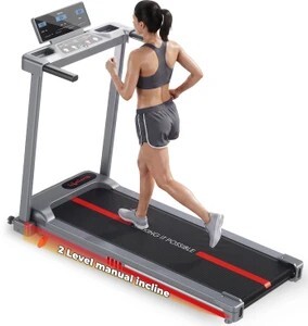 Lifelong 4.5HP Motorized Treadmill for Home | Manual Incline 2 Level | Foldable Handle Treadmill