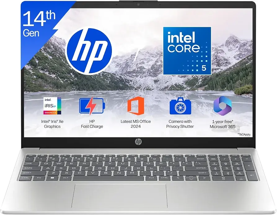 HP 15 (i5 14th Gen), Intel Core 5, 16GB RAM (Upgradeable), 512GB SSD