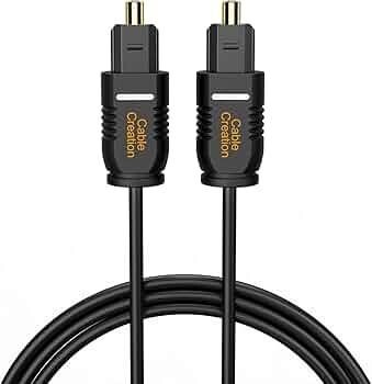 CableCreation Optical Digital Audio Cable 10FT, Thin Fiber Optic Toslink Gold Plated Optical S/PDIF Cord for Home Theater, Sound Bar, TV, PS4, Xbox, VD/CD Player, Game Console& More, Black/OD:2.2mm