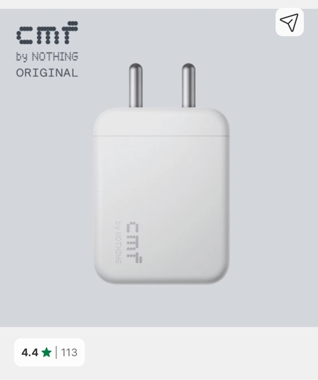 CMF by Nothing 33 W Quick Charge 3 A Wall Charger for Mobile (White)