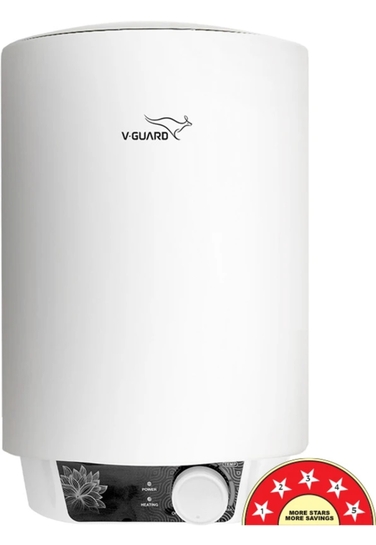 V-Guard 15 L Storage Water Geyser BEE 5 Star Rating Advanced 4 Layer Safety Suitable for Hard Water (Zio 15L, White)
