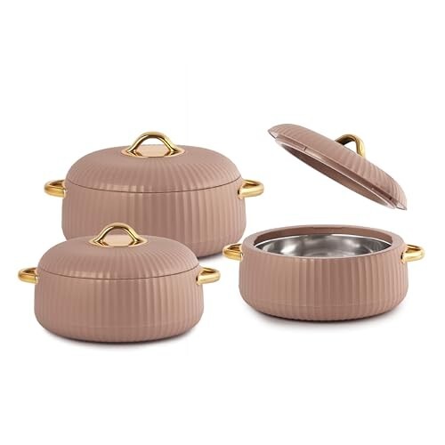 CELLO Aurum Insulated Casserole Hot Pot Box Set of 3 Pcs (1000ml