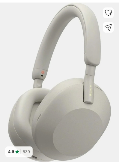 Sony WH-1000XM5 Designed with Adaptive ANC and 30 Hours of Battery life Bluetooth & Wired Headset (Silver, On the Ear)