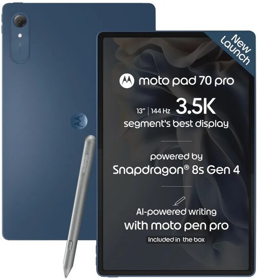 MOTOROLA Pad 70 Pro In box Moto active sylus 8 GB RAM 256 GB ROM 13 inch with Wi-Fi Only Gaming Tablet (PANTONE Titan)