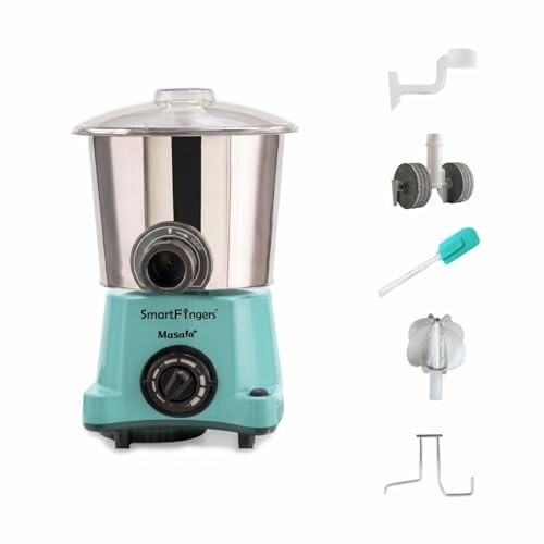 SmartFingers Masala + Table Top Wet Grinder 230V, 3 Liter, Green with Coconut Scrapper & Atta Kneader Attachment | AISI 304
