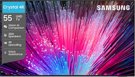 [₹1000 extra off LiveShop+] Samsung Crystal 4K Vision AI 138 cm (55 inch) Ultra HD (4K) LED Smart Tizen TV 2026 Edition  + More
