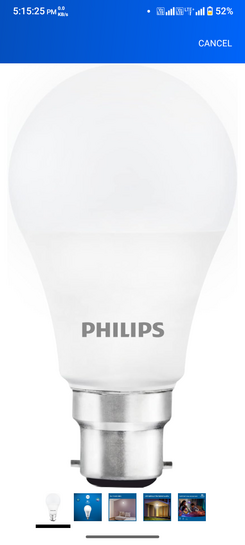 Philips 12W b22d LED Crystal White Bulb, Pack of 1 (929001177114)