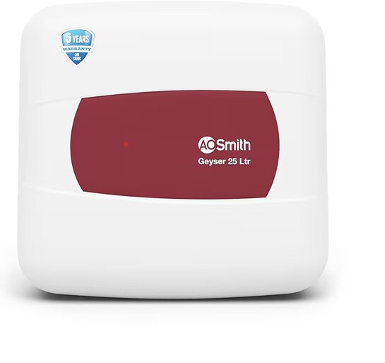 Buy AO Smith Geyser 25 Litre 5 Star Rating (BEE) | Powerful 2KW Heating | Storage Water Heater With 2X Corrosion Resistant Blue Diamond Glass Tank | Warranty: 5 Yr Tank, 2 Yr Comprehensive | HSE-SHS-025 