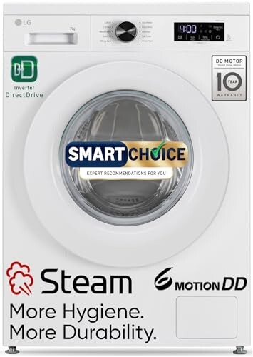 LG Smart Choice, 7 Kg, 5 Star, Steam, Inverter Direct Drive Technology, 6 Motion DD, Fully-Automatic Front Load Washing Machine 
