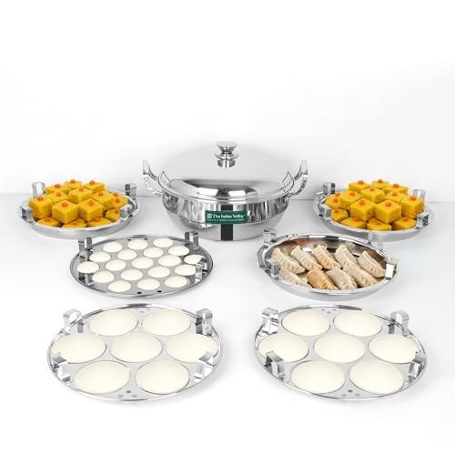 The Indus Valley Triply Stainless Steel Idli Maker/Multi Kadai | Induction Friendly