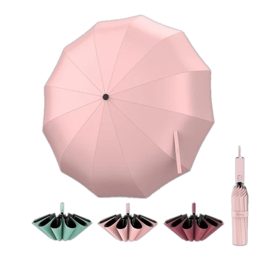 XBEY 10 RIBS Pink Umbrella for Men, UV Coated for Rain with Auto Open and Close Umbrella (Pink)